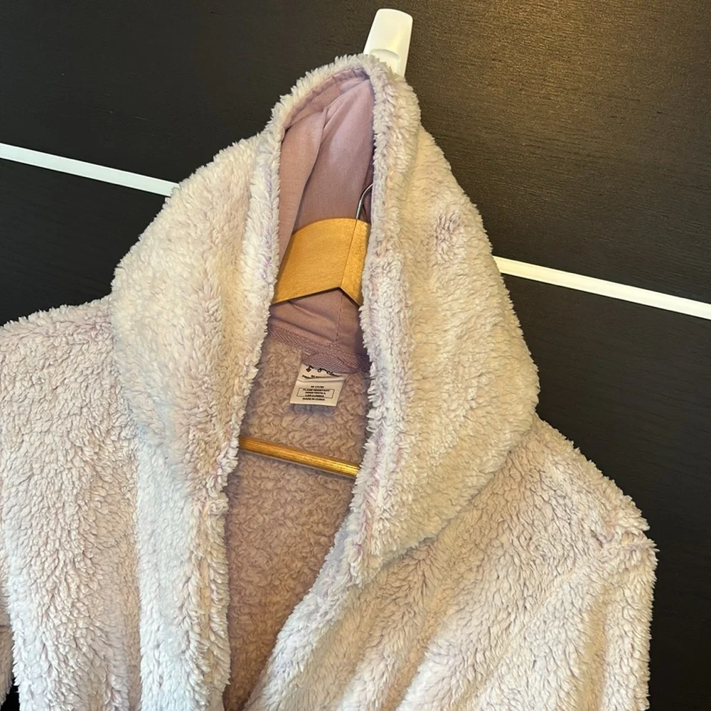Art Class Girls Purple Hooded Self Tie Robe